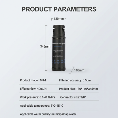 M8-2 Under Sink Water Filter System 0.01μm Ultrafiltration