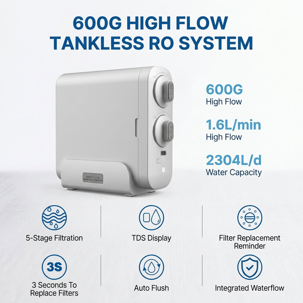 Under Sink RO System 600 GPD Direct Flow TDS Display