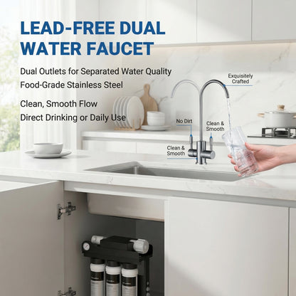 RO100 Under Sink Reverse Osmosis System Dual Outlet Low Waste