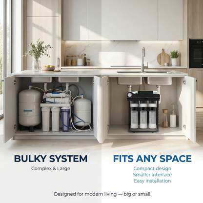 RO100 Under Sink Reverse Osmosis System Dual Outlet Low Waste