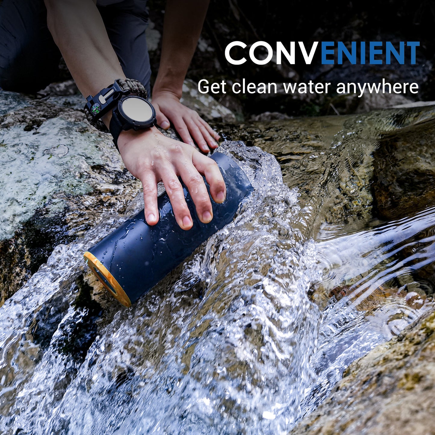 Portable Outdoor Water Filter Bottle – Press Purifier for Hiking Camping