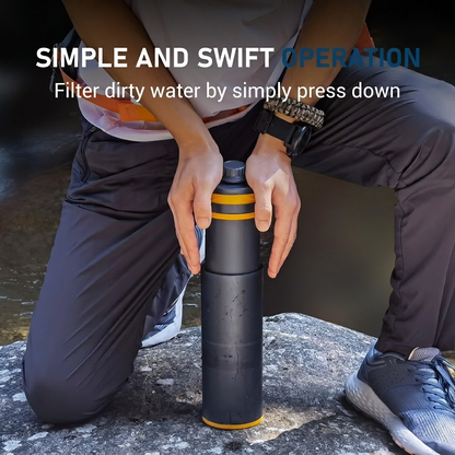 Portable Outdoor Water Filter Bottle – Press Purifier for Hiking Camping
