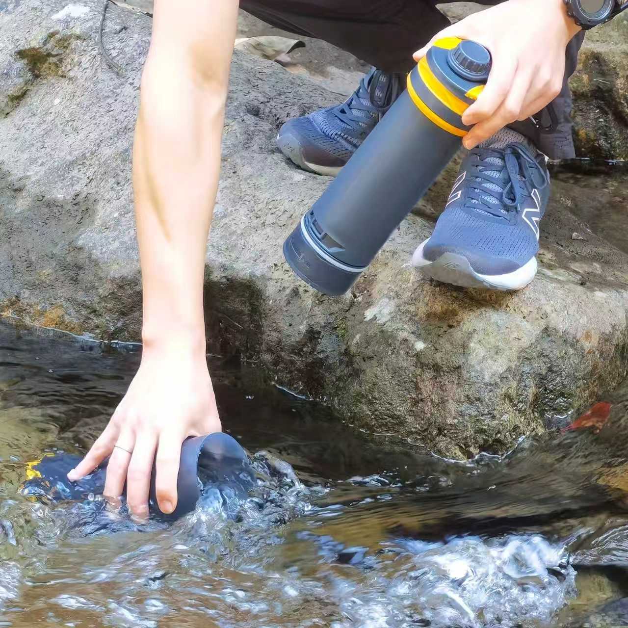 Portable Outdoor Water Filter Bottle – Press Purifier for Hiking Camping