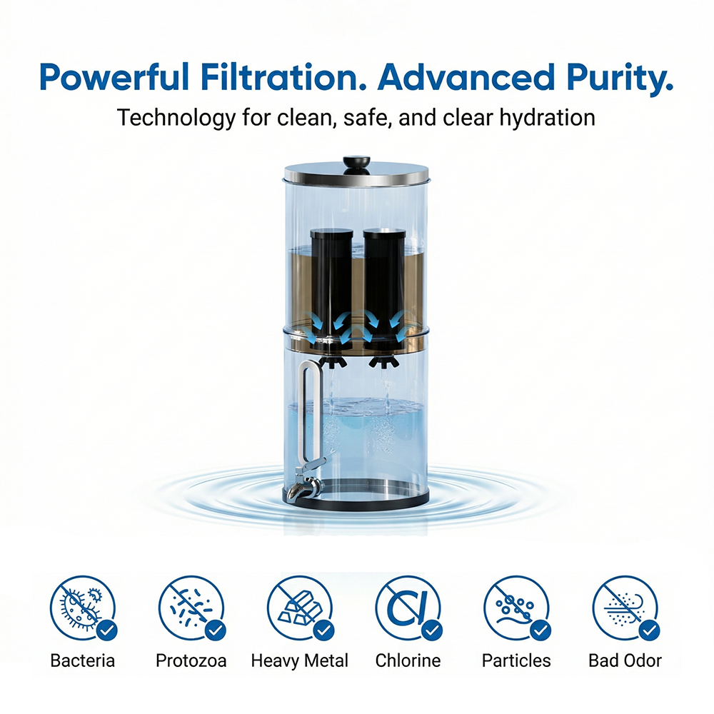 Big Flow 3 Stainless Steel Gravity Water Filter System