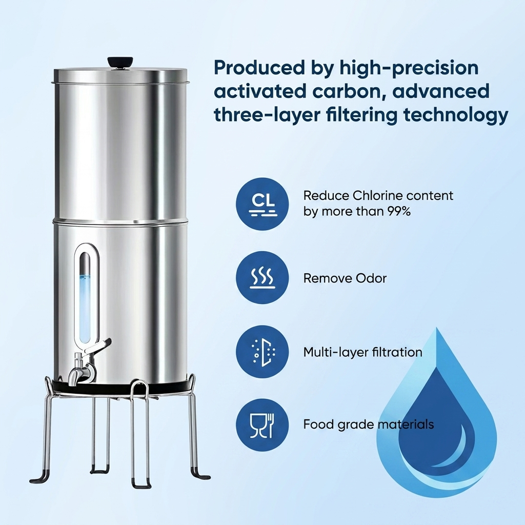 Big Flow 3 Stainless Steel Gravity Water Filter System