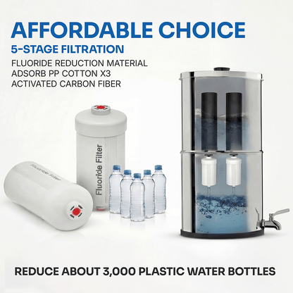 Big Flow 1 Gravity Water Filter Stainless Steel Countertop 3.8L img8