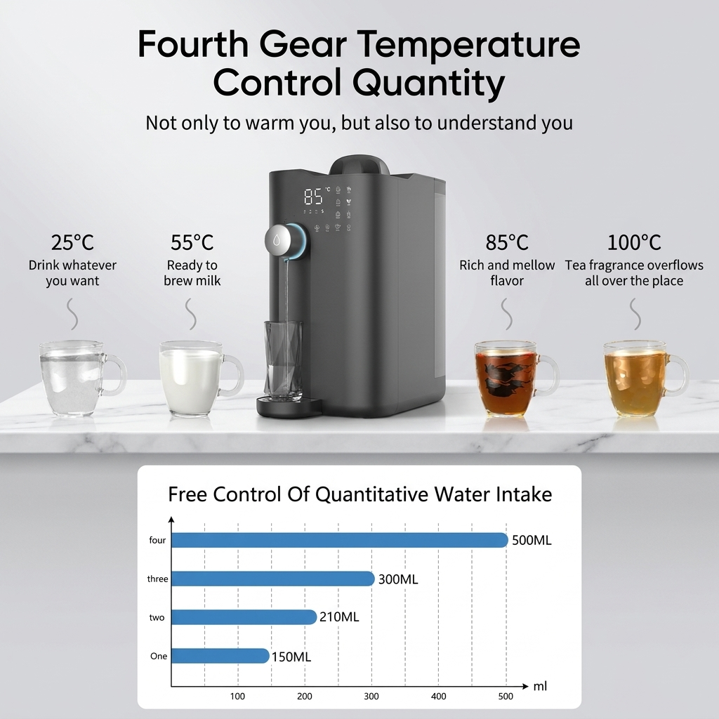 Puflow C9 Pro Hydrogen-Rich RO Countertop Water Purifier Cold to Hot Water Dispenser UV