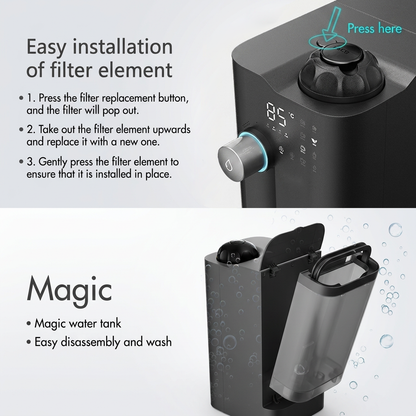 Puflow C9 Pro Hydrogen-Rich RO Countertop Water Purifier Cold to Hot Water Dispenser UV