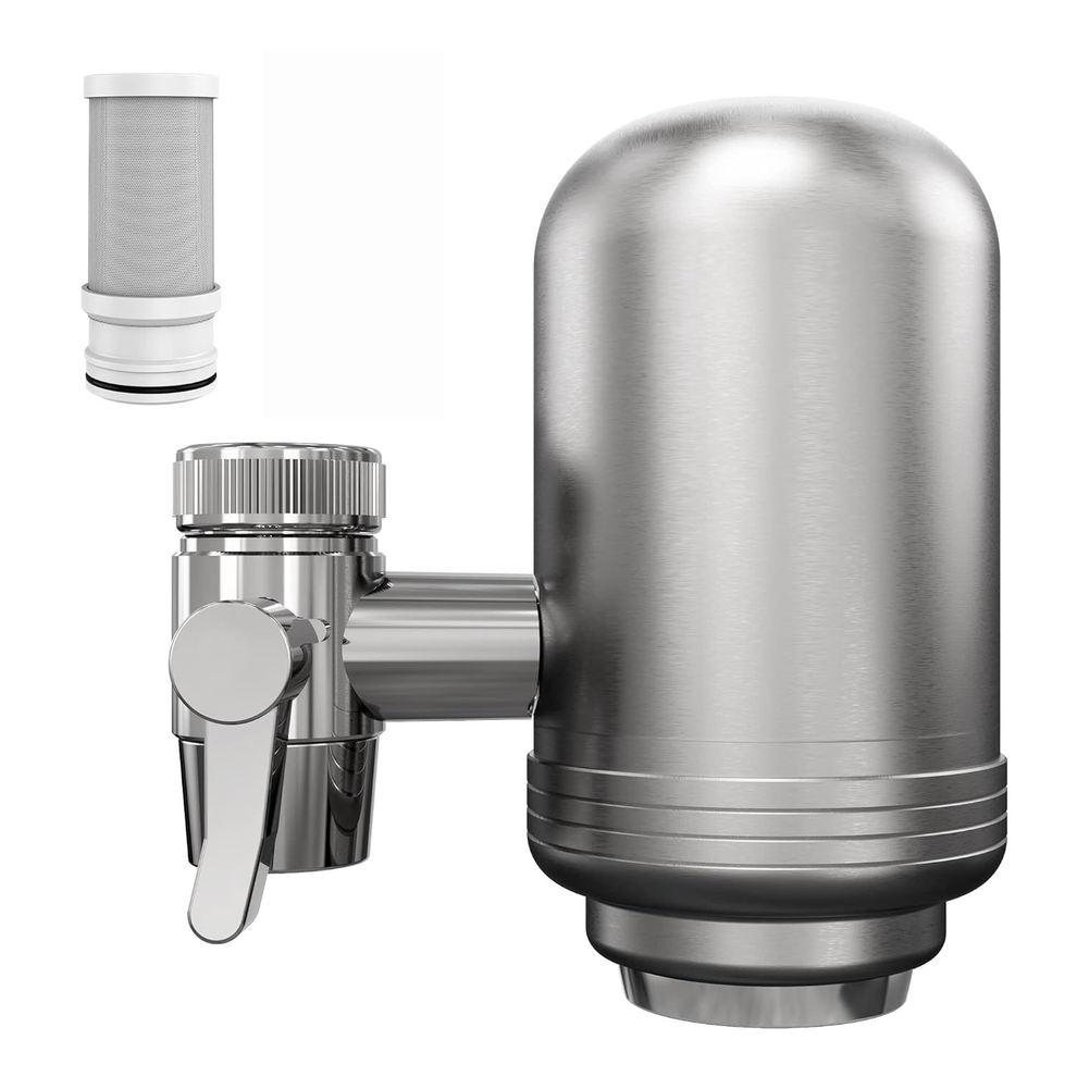 3. Puflow Stainless Steel Faucet Water Filter Easy Install Tap Filter