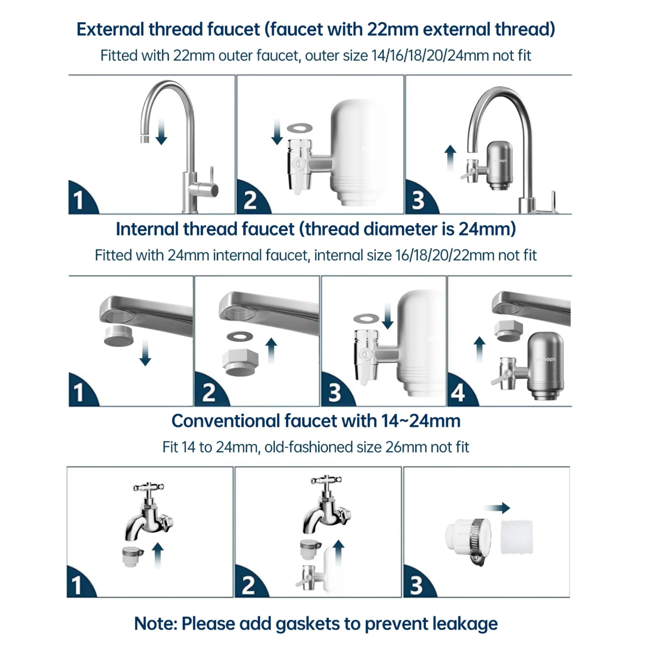 Stainless Steel Faucet Water Filter Easy Install Tap Filter