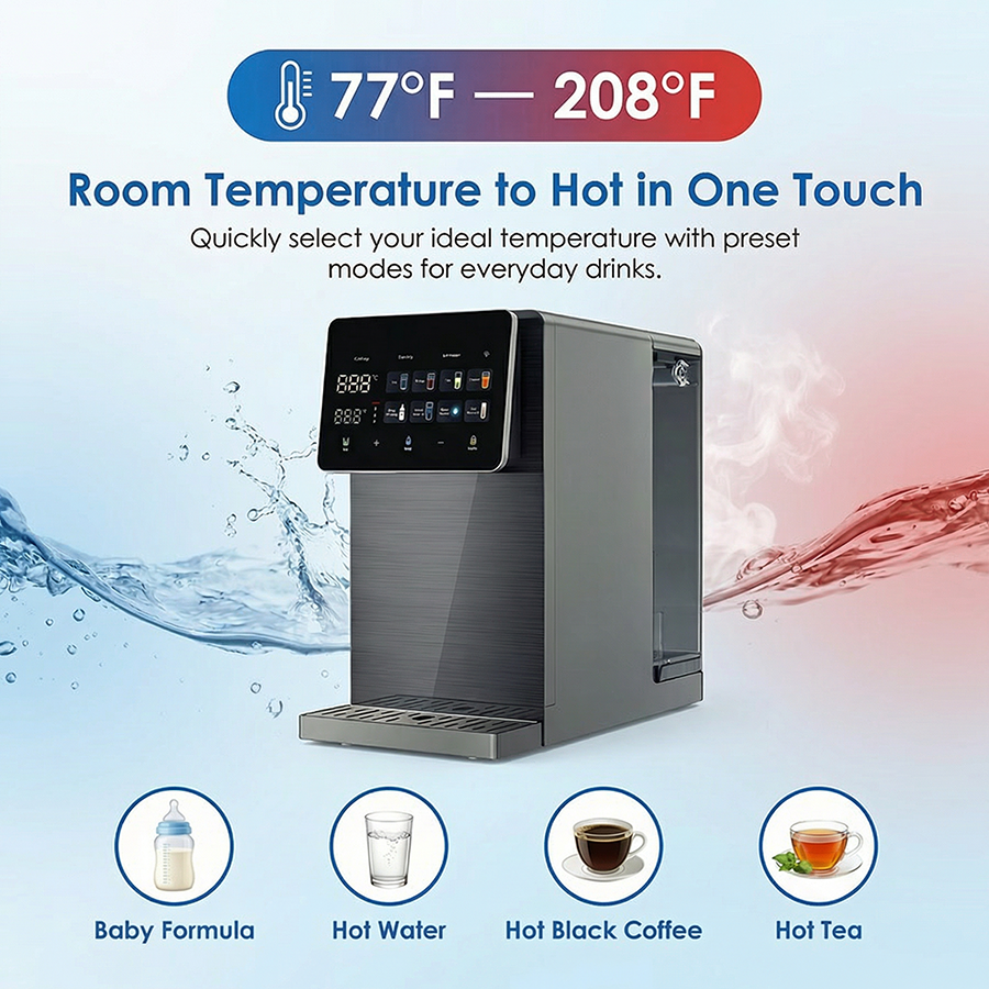RO32 Countertop Reverse Osmosis System Instant Hot Mineral Filter Low Waste